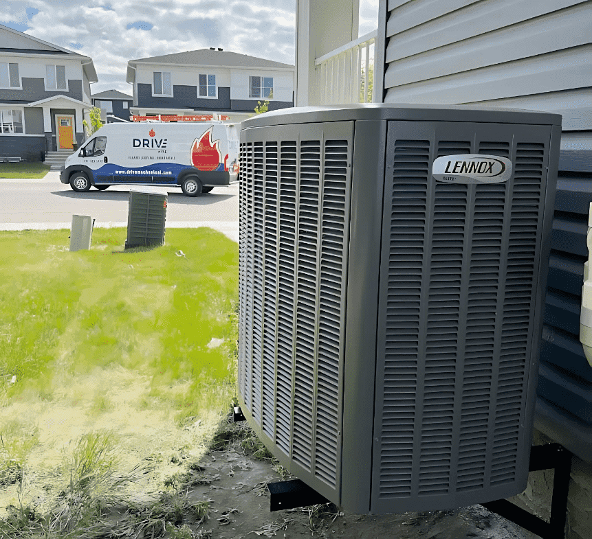 Drive Mechanical HVAC professionals working on heating and cooling systems
